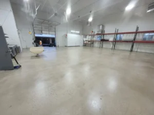 Customized polished concrete floor in a stylish residential setting showcasing aesthetic benefits